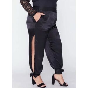 SONCY High Waist Pants With Tie Hem